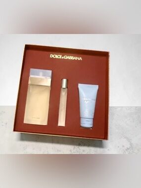 Dolce & Gabbana Women's Skincare & Fragrance Set - Red Box with Light Blue Tube